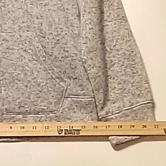 Hurley Zip Hoodie Sweater Grey w/ Black Flecks Kid L 2 Pocket Fleeced Lined Hood - Picture 12 of 12